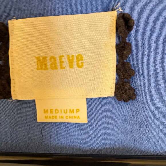 Anthropologie Maeve Lene Blue Crepe Faux Wrap Dress - Picture 3 of 5